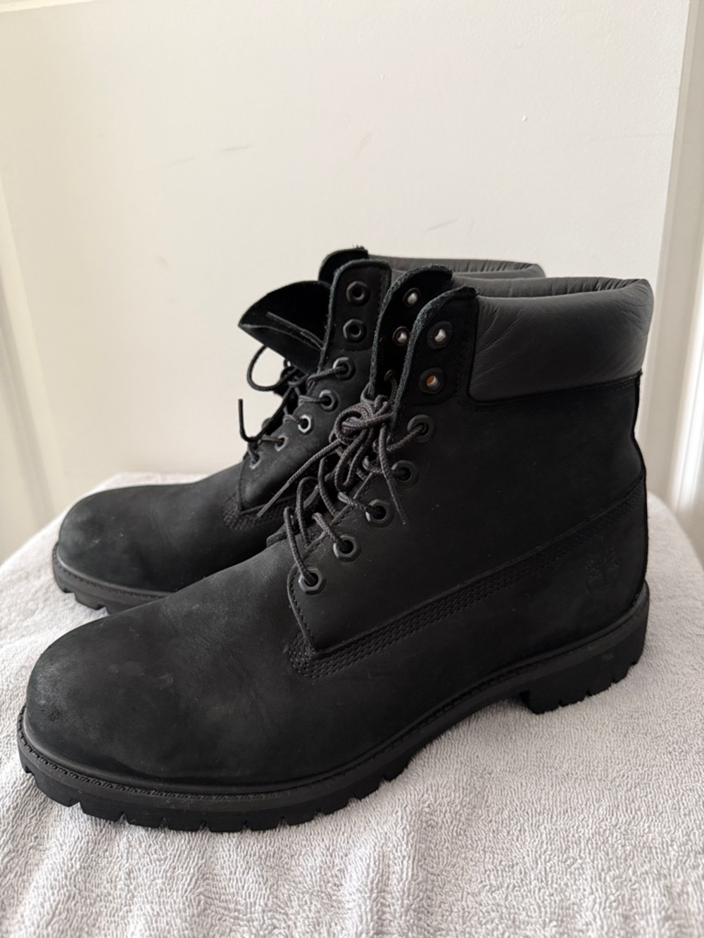 Timberland Black Men's Leather Lace-Up Work Boots